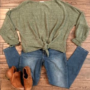 Brand New Incredibly Soft Tie Front Sweater